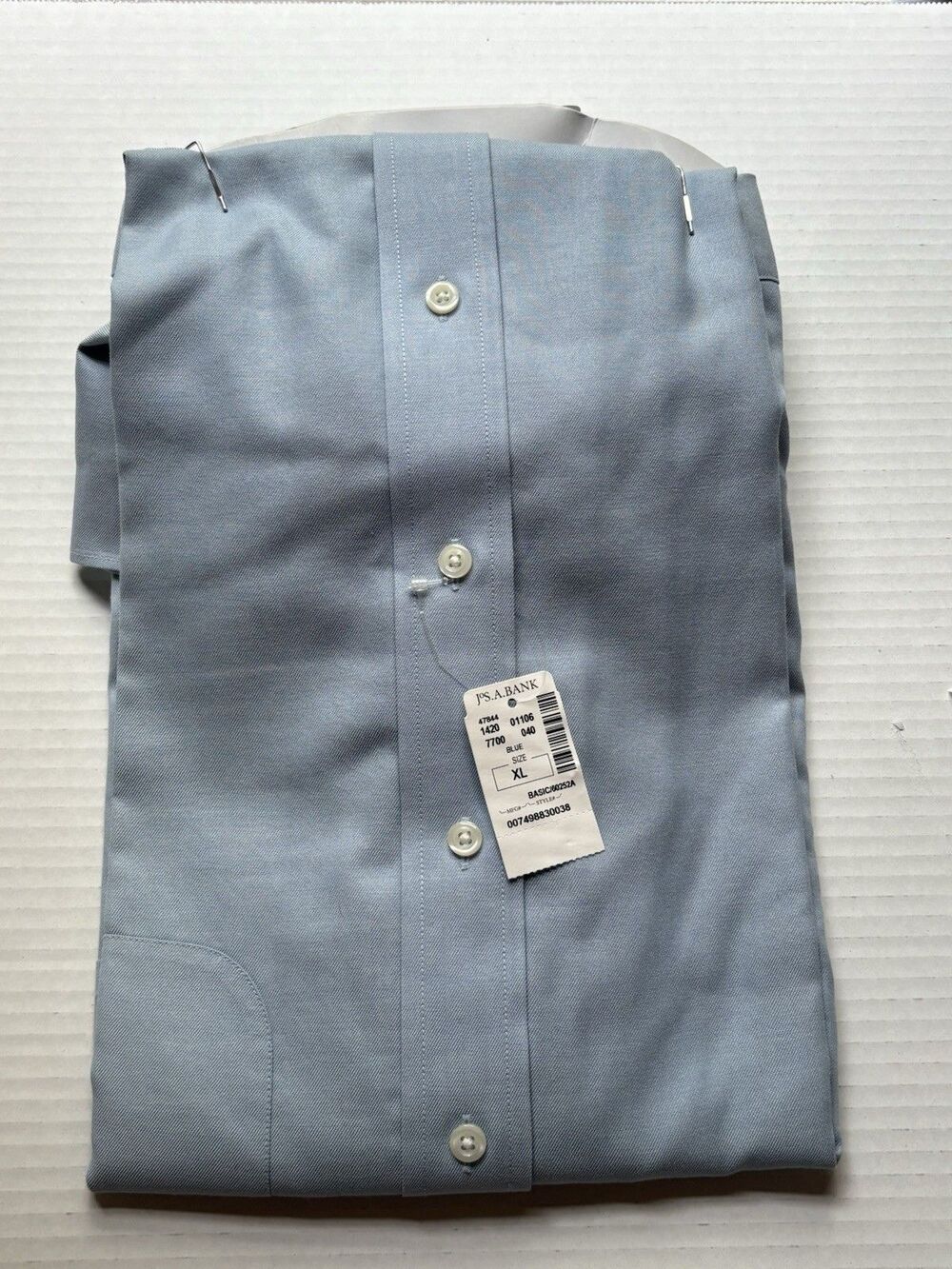 NEW Men’s Jos A Bank Traveler Long Sleeve Button Down Stretch Blue Shirt Size XL - Picture 5 of 5